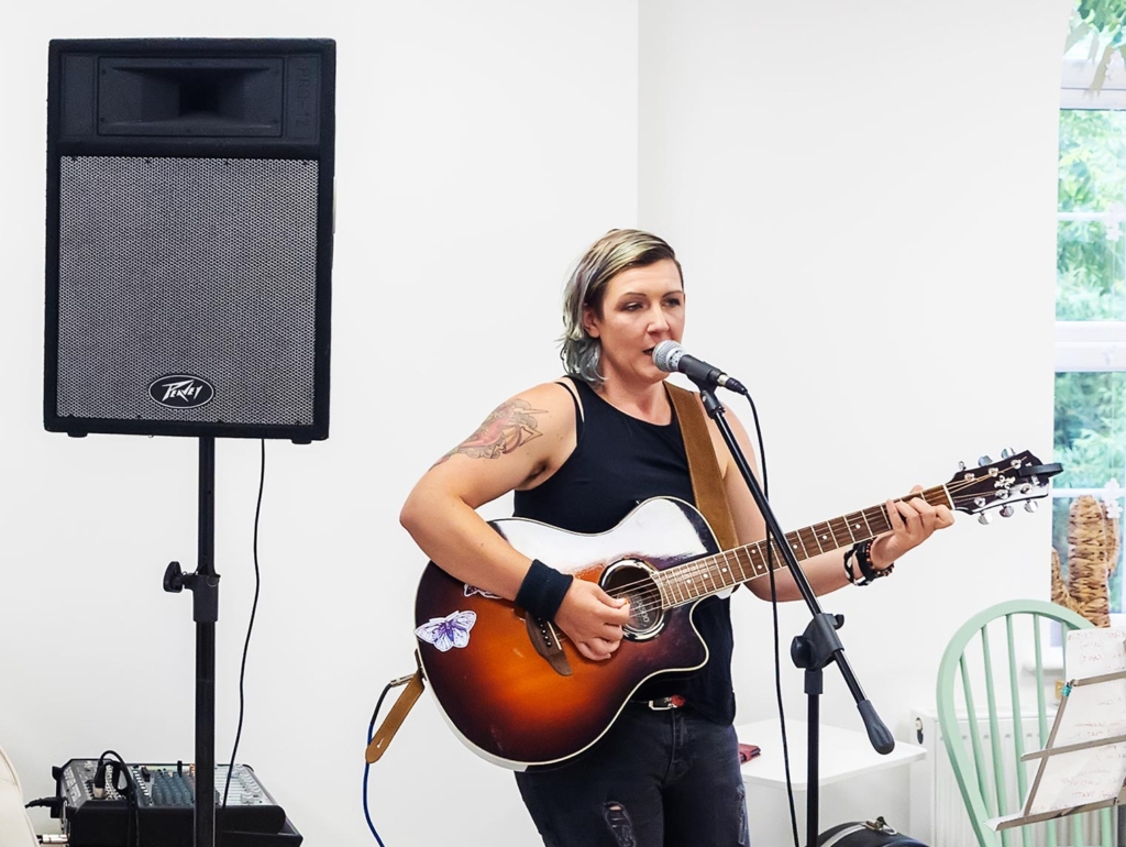 Ells from Cobalt Fire performing at the party.