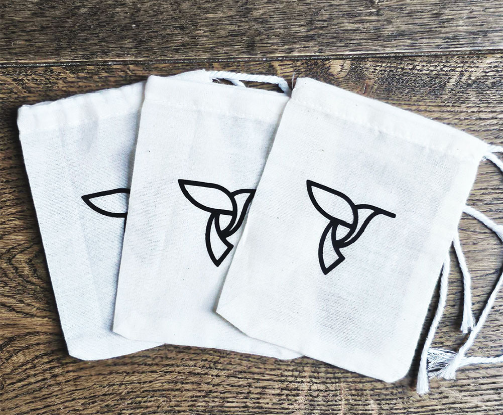 Small cotton drawstring bag