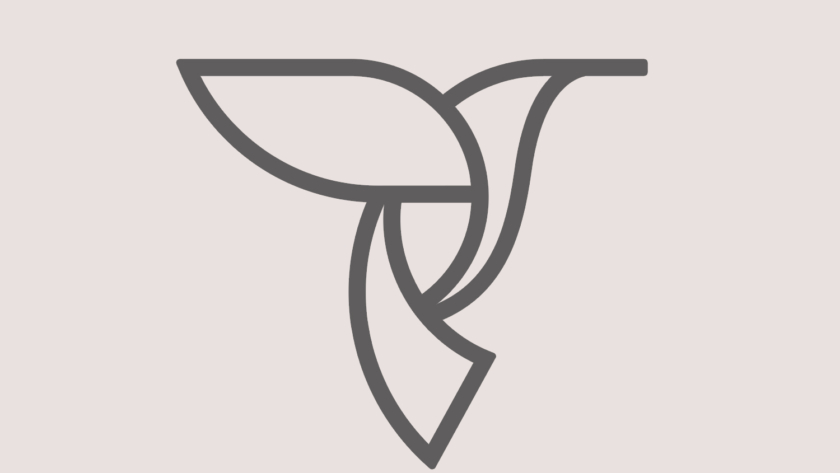 Outline of a bird in grey with pink background