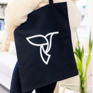 Black cotton tote bag with Createry logo