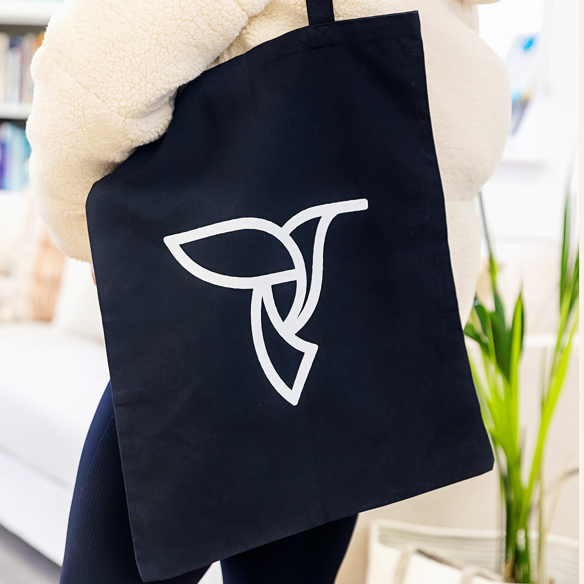Black cotton tote bag with Createry logo