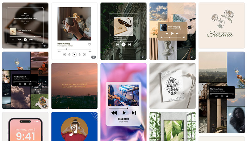 Spotify mockup templates for Canva