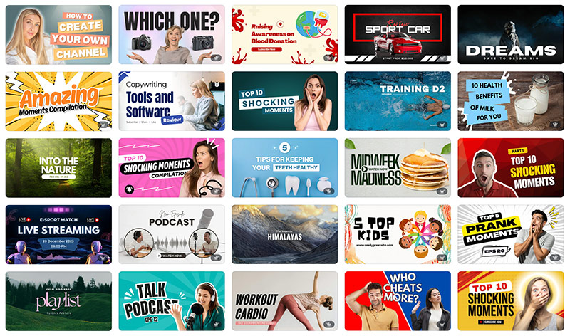 YouTube thumbnail templates in Canva