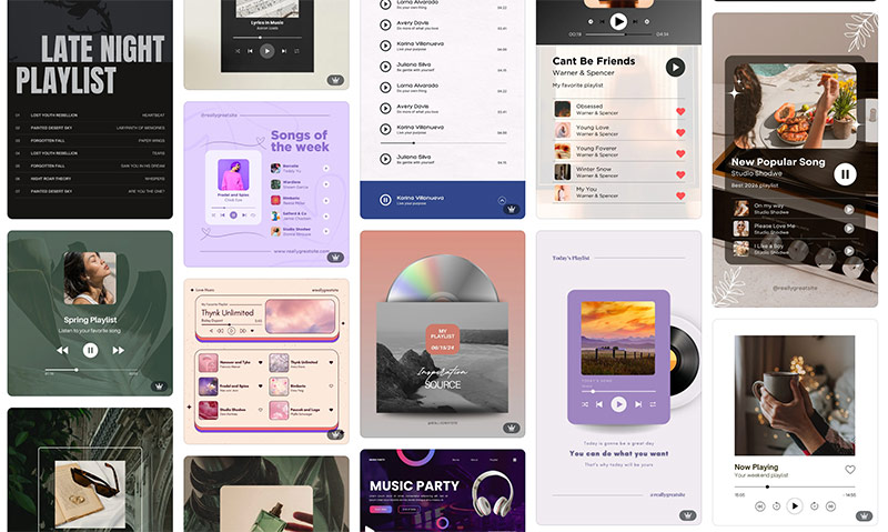 Playlist templates from Canva