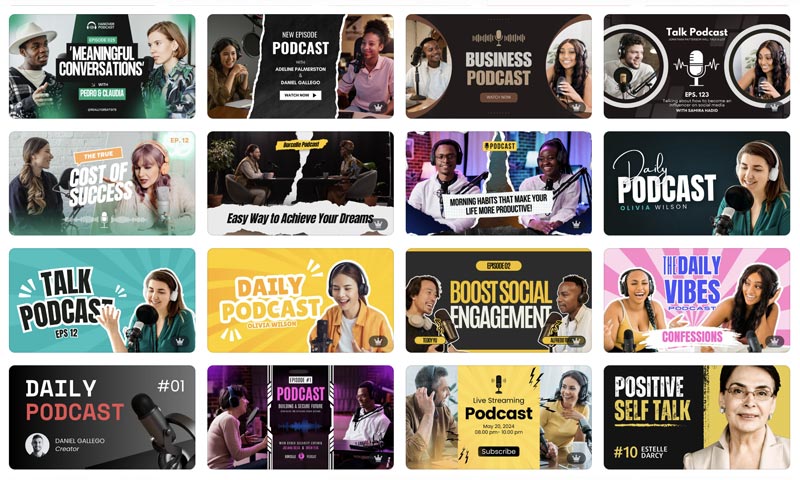 Podcast thumbnail templates screenshot