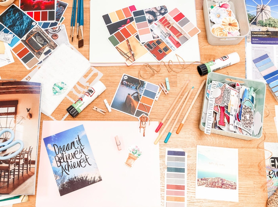 Creative elements on desk